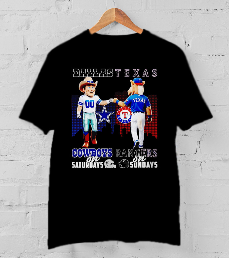 Dallas Texas Cowboys Rangers Skyline Texas Rangers T-Shirt
