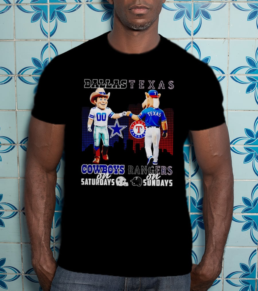 Dallas Texas Cowboys Rangers Skyline Texas Rangers T-Shirt