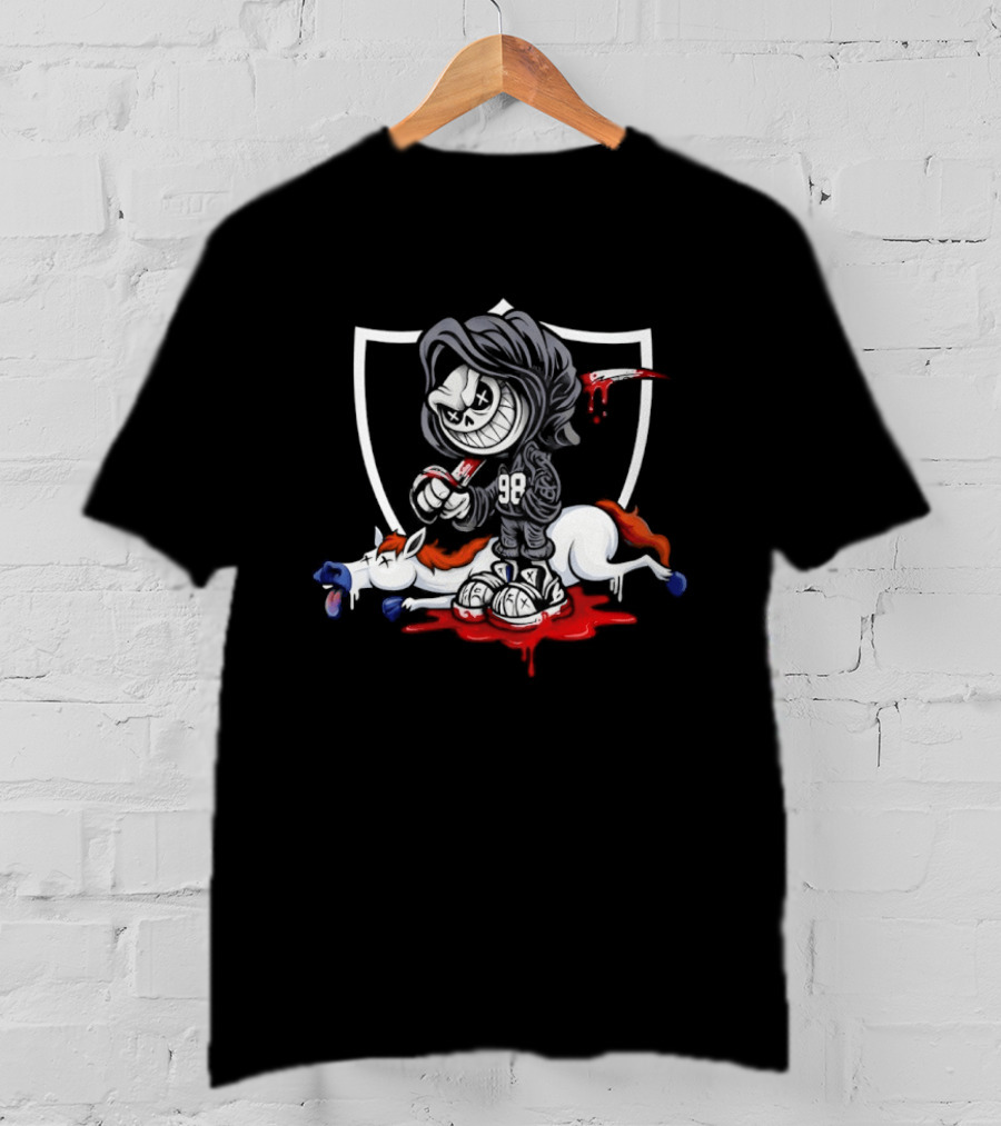 Maxx Crosby Raiders Skeleton Defeats Donkey NFL Rivalry T-Shirt