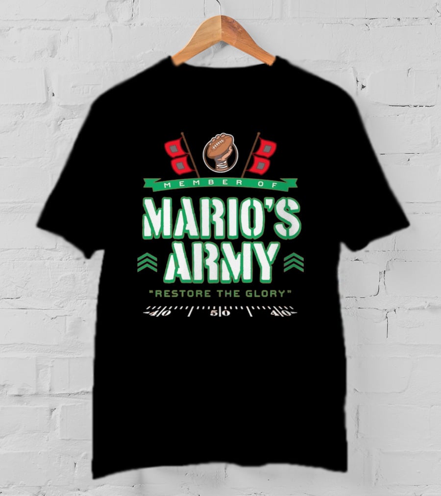 Member Of Mario's Army Restore The Glory Football Flags T-Shirt