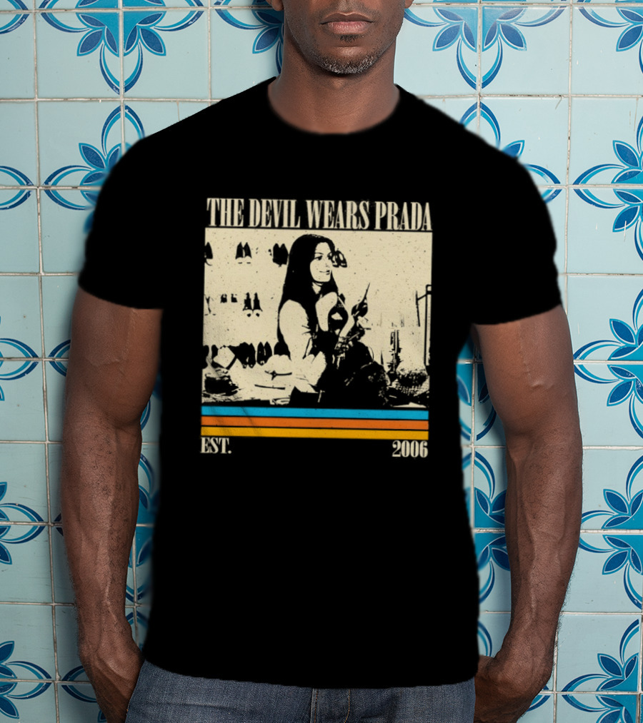 The Devil Wears Prada EST 2006 Vintage Style Retro Stripes T-Shirt