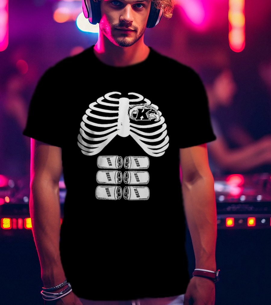 Kent State Senior Bar Crawl 2015 Skeleton Ribs Theme With K T-Shirt