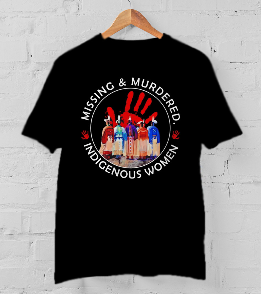 Missing And Murdered Indigenous Women Red Handprint Symbol MMIW Awareness T-Shirt