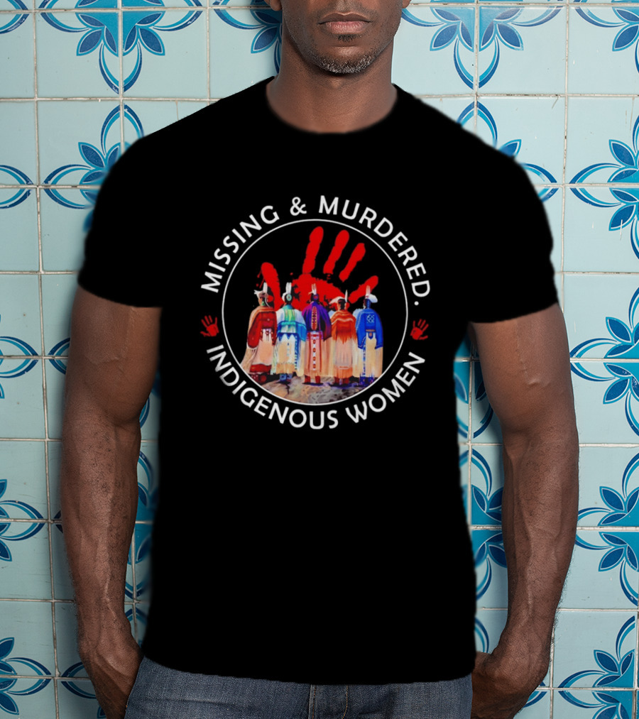 Missing And Murdered Indigenous Women Red Handprint Symbol MMIW Awareness T-Shirt