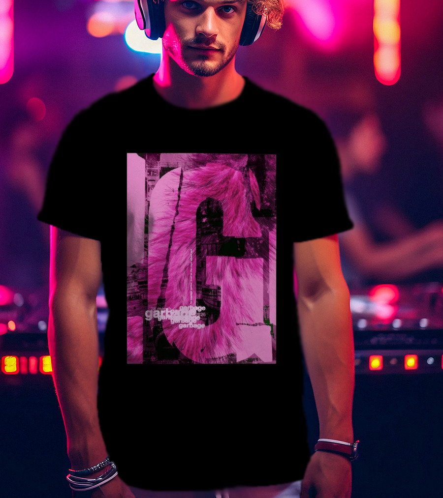 Garbage Royal Albert Hall April 2026 Tour Pink Fur T-Shirt