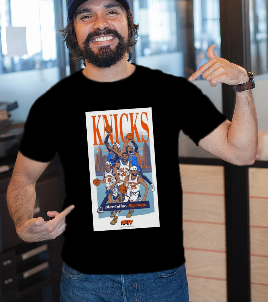 New York Knicks Blue Collar Big Stage Against All Odds Basketball Players T-Shirt