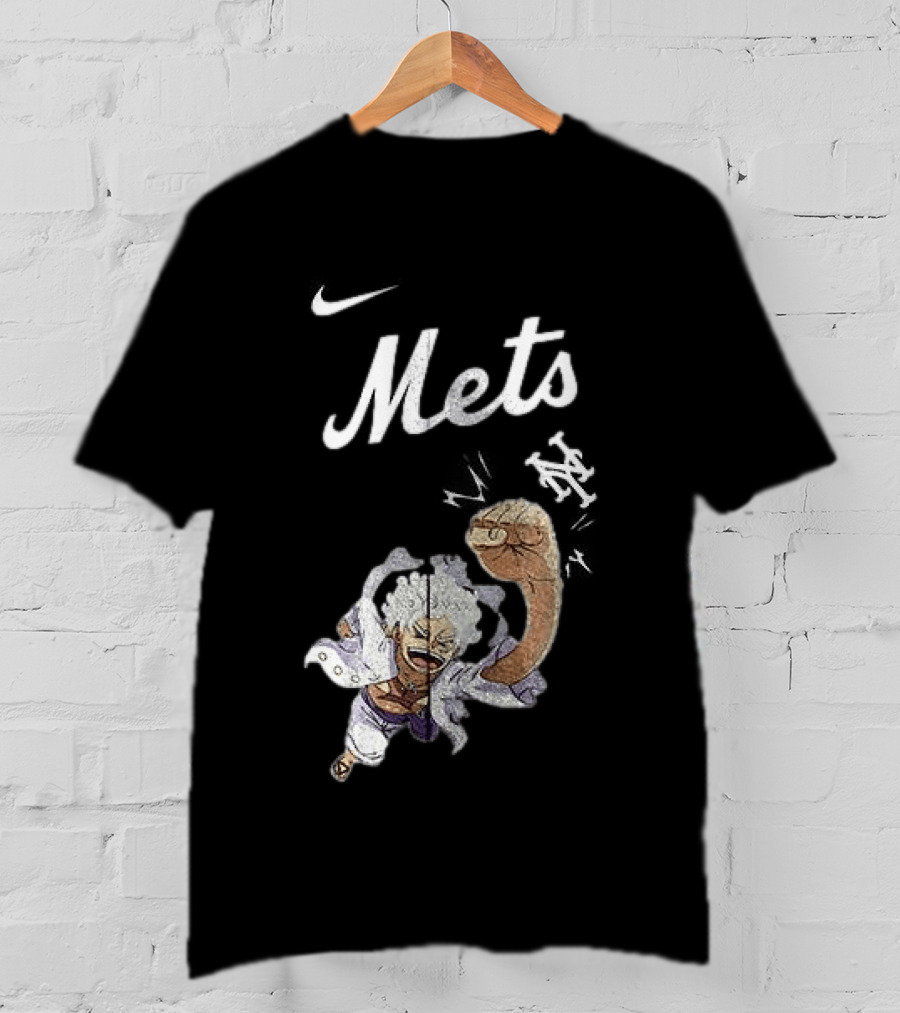 New York Mets X One Piece Luffy Nike Collaboration T-Shirt