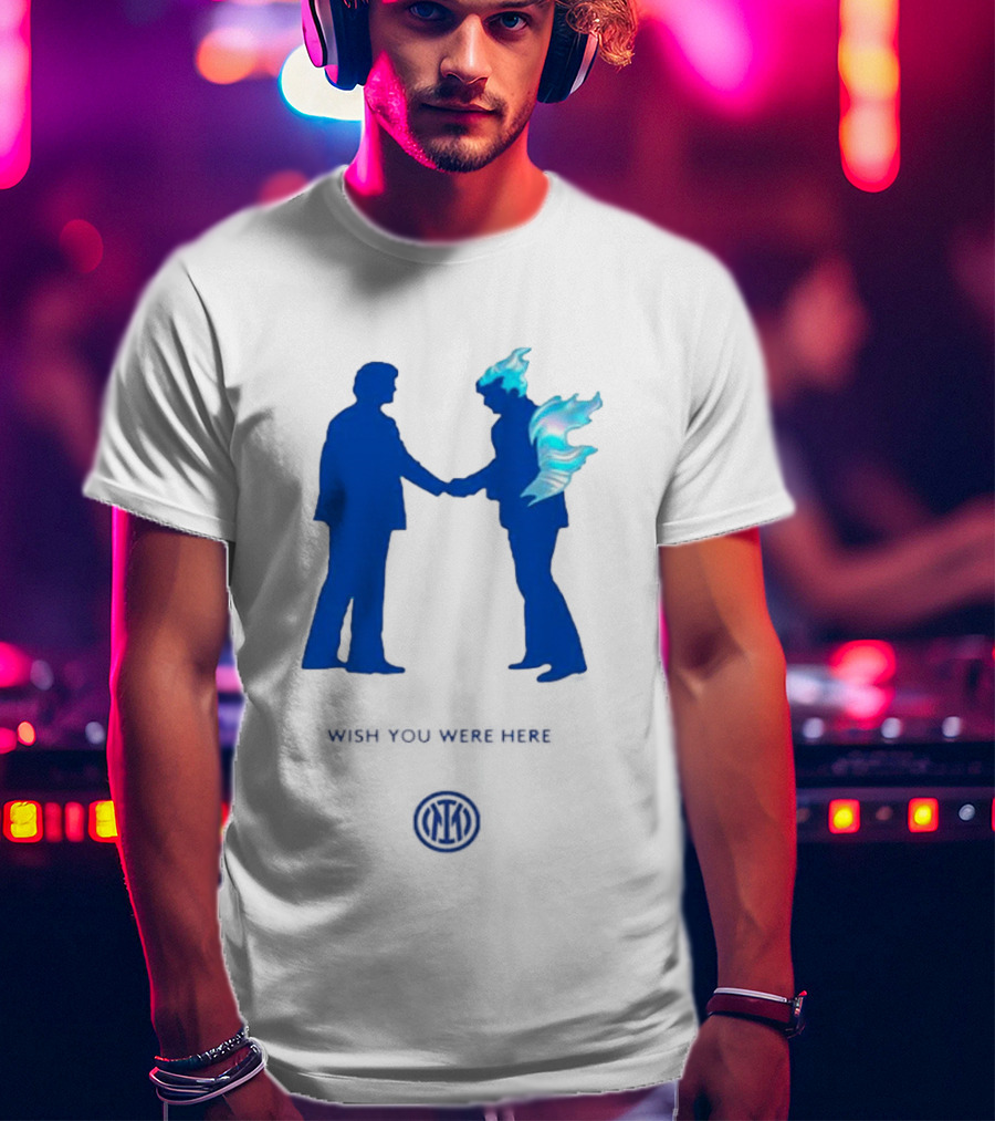 Inter Milan Pink Floyd Wish You Were Here Blue Silhouettes Iconic Collaboration T-Shirt