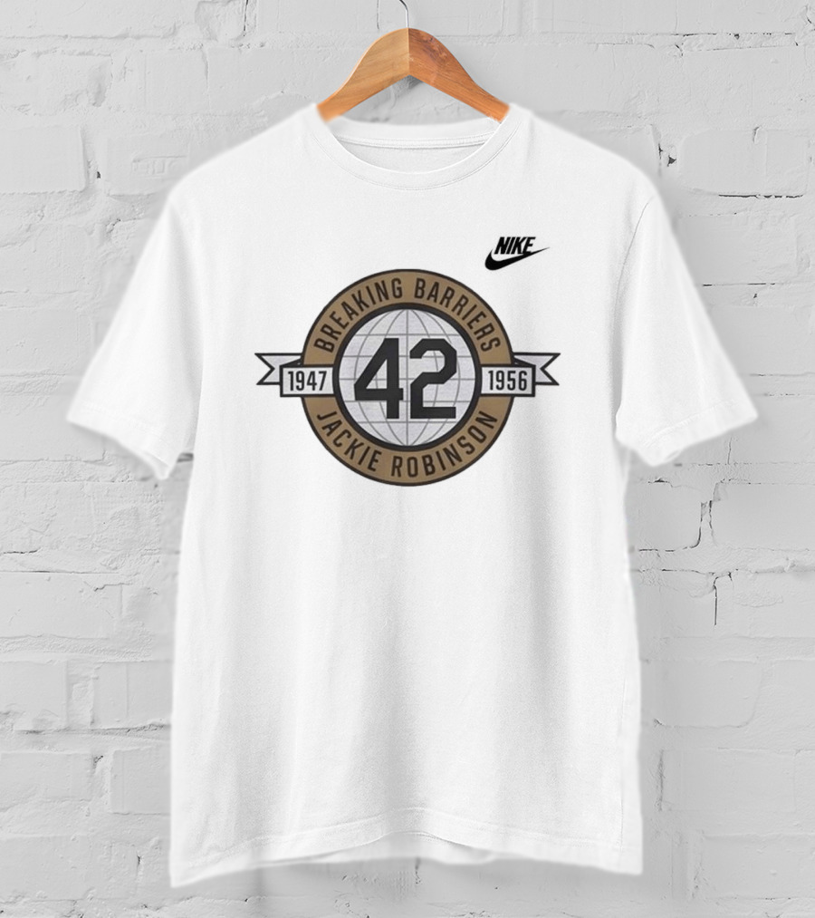 Los Angeles Dodgers Jackie Robinson Breaking Barriers Legend Night 2026 Nike 42 1947 1956 T-Shirt
