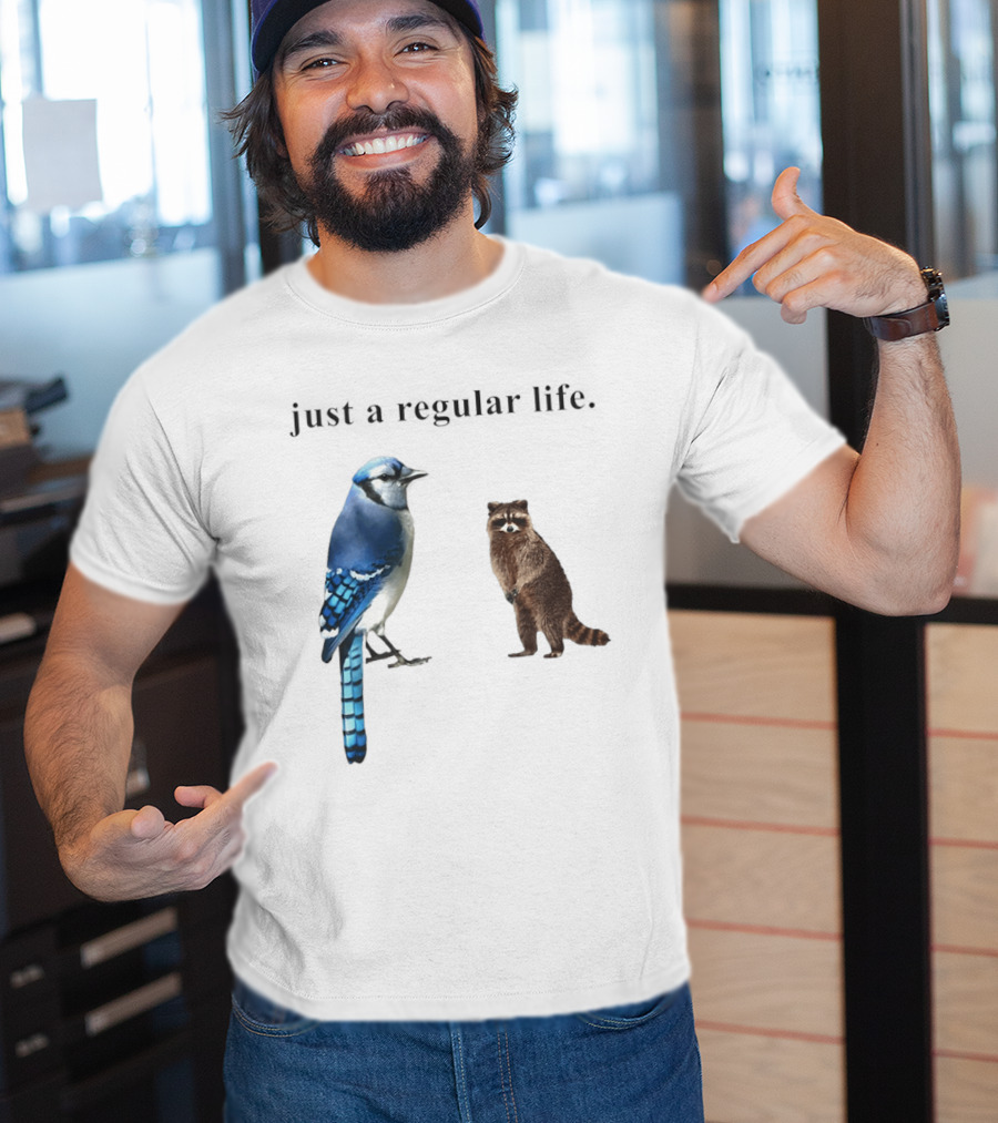 Just A Regular Life Raccoon And Bird Regular Show T-Shirt
