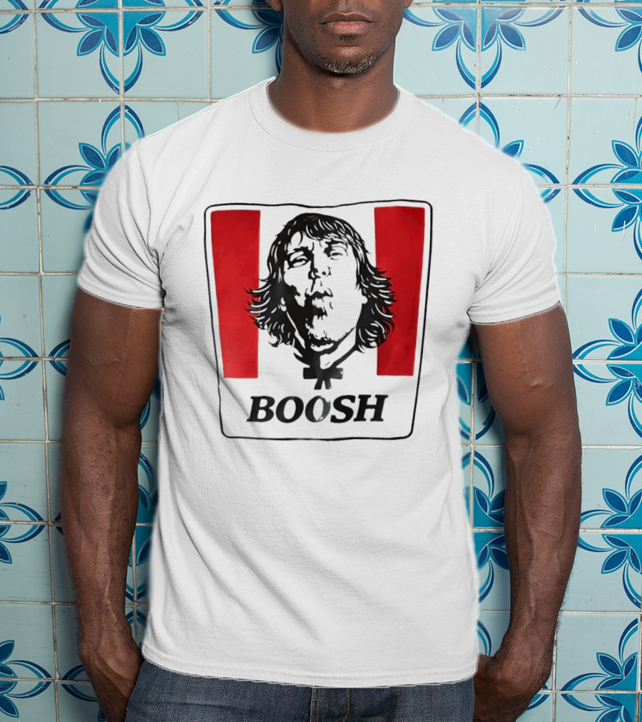 The Mighty Boosh Boosh Face Red Stripes T-Shirt