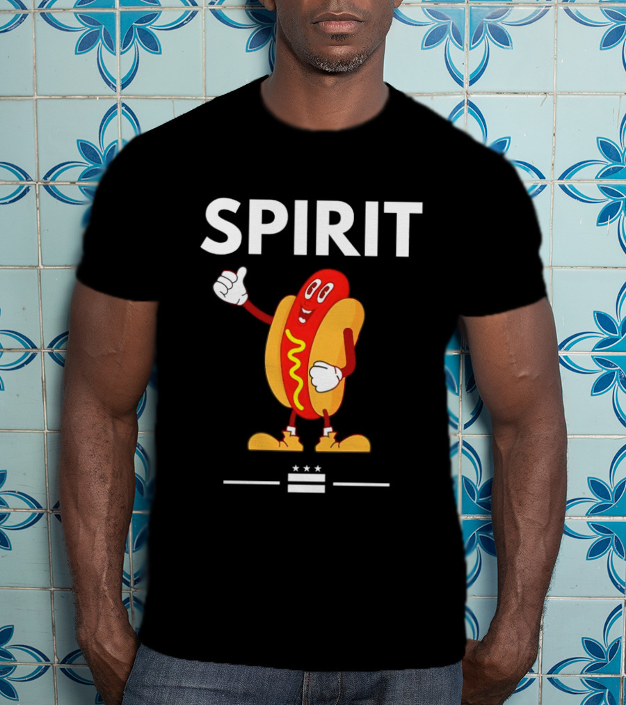 Spirit Hotdog Thumbs Up Cartoon T-Shirt