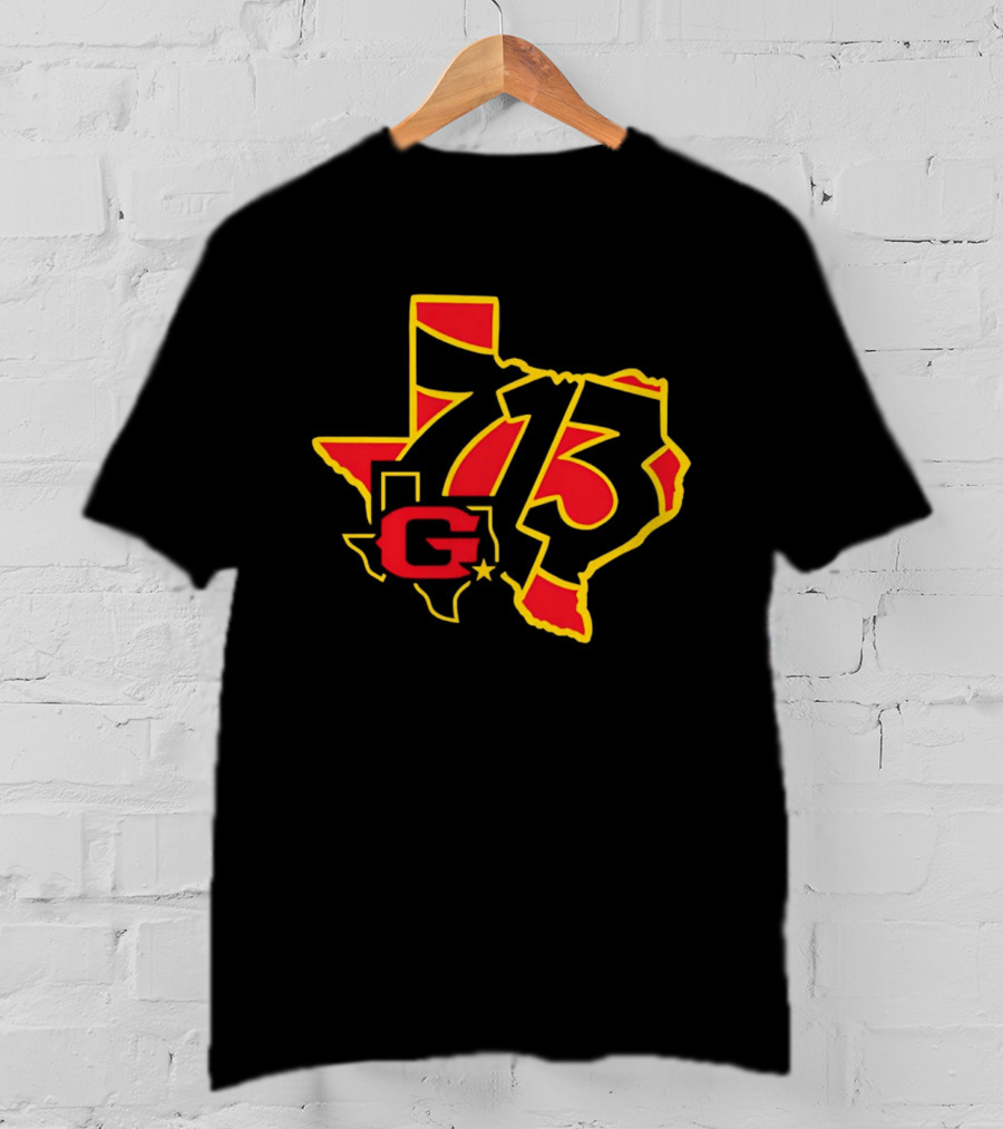 Houston Gamblers 713 Area Code Texas Map T-Shirt