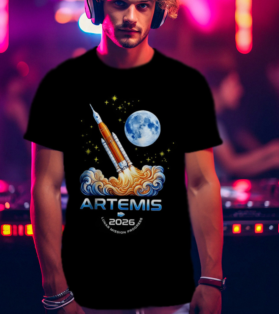 Artemis II 2026 NASA Moon Rocket Launch Space Program T-Shirt
