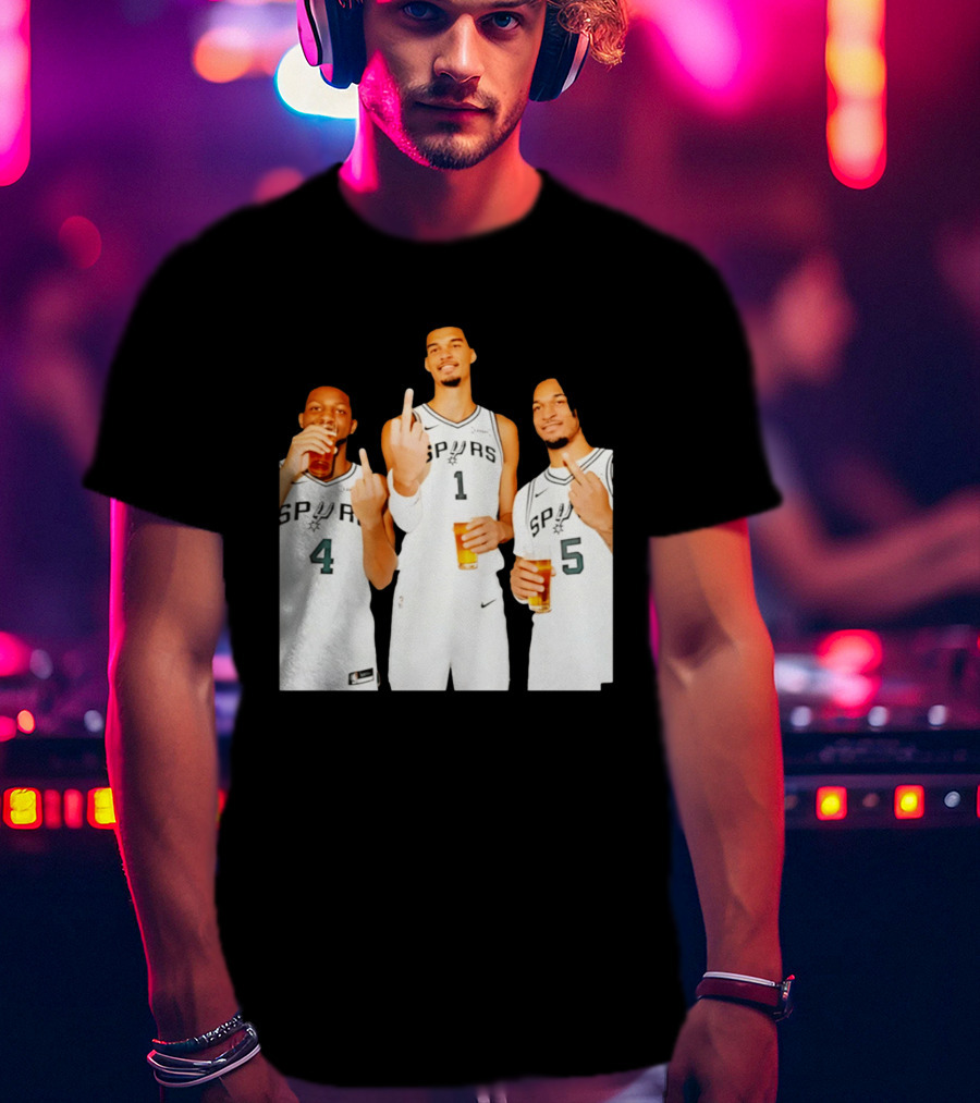 San Antonio Spurs Trinity Beers And Middle Finger Gesture T-Shirt