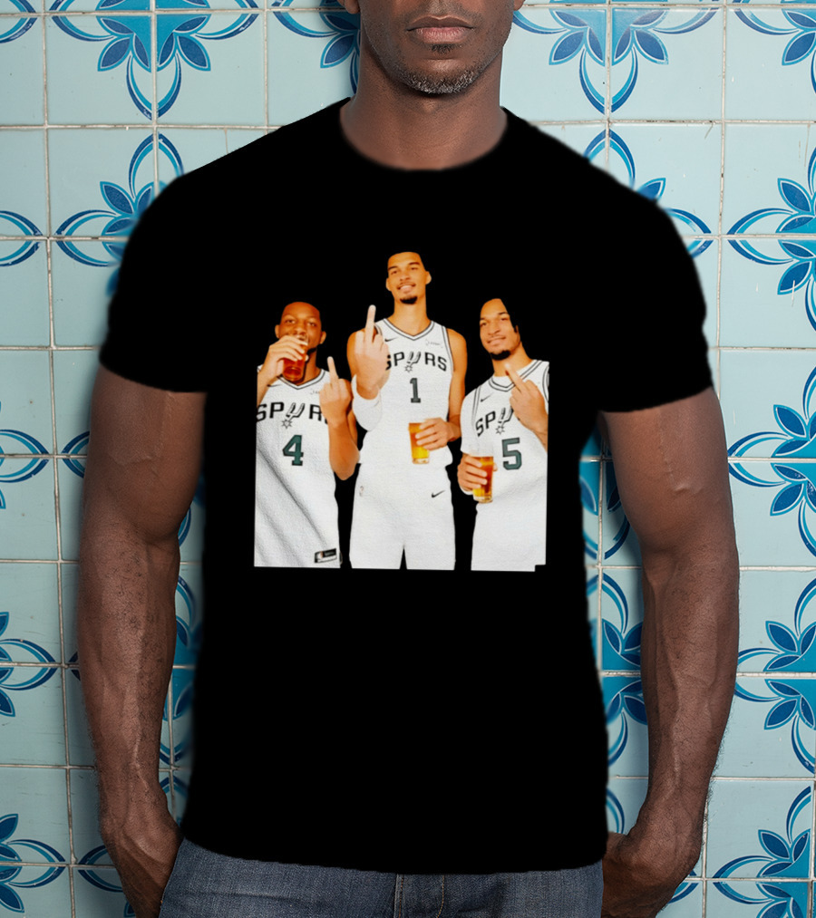 San Antonio Spurs Trinity Beers And Middle Finger Gesture T-Shirt