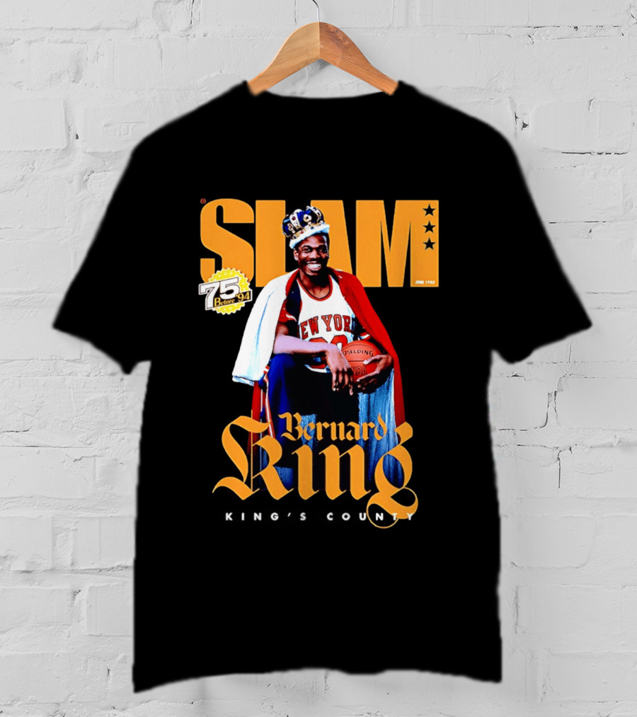 Bernard King New York Knicks Slam June 1995 King's County 75 Before 94 T-Shirt