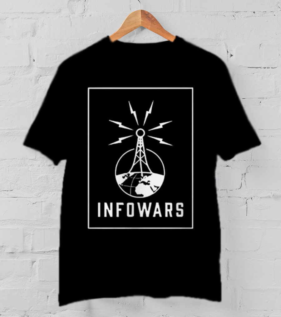 Infowars Global Broadcast Tower With Lightning T-Shirt