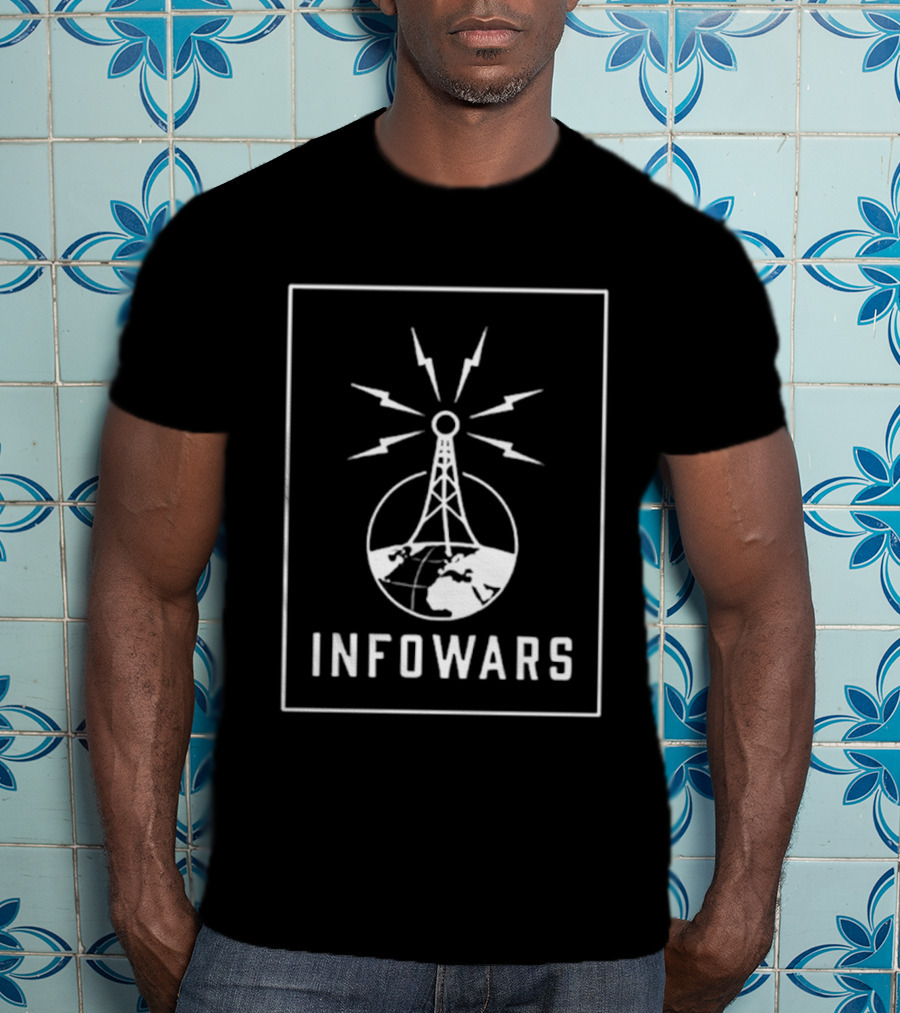 Infowars Global Broadcast Tower With Lightning T-Shirt