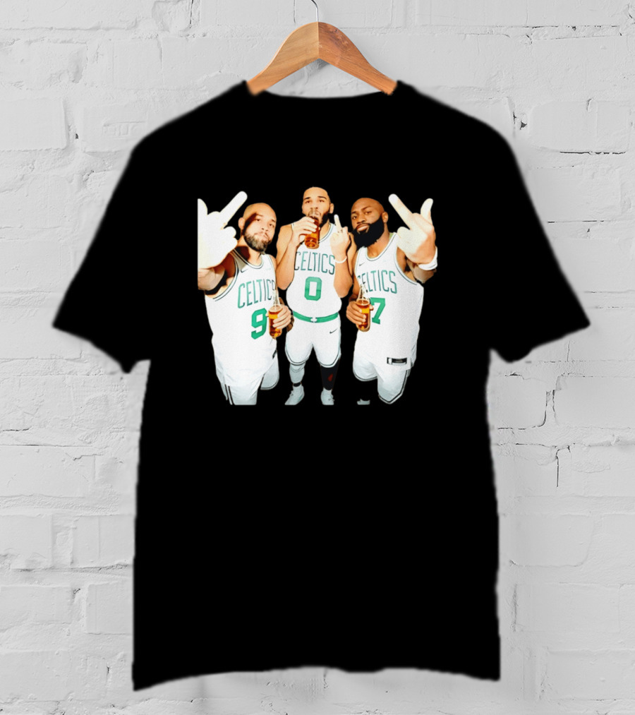 Boston Celtics Players Trinity Middle Finger Beers Humor T-Shirt