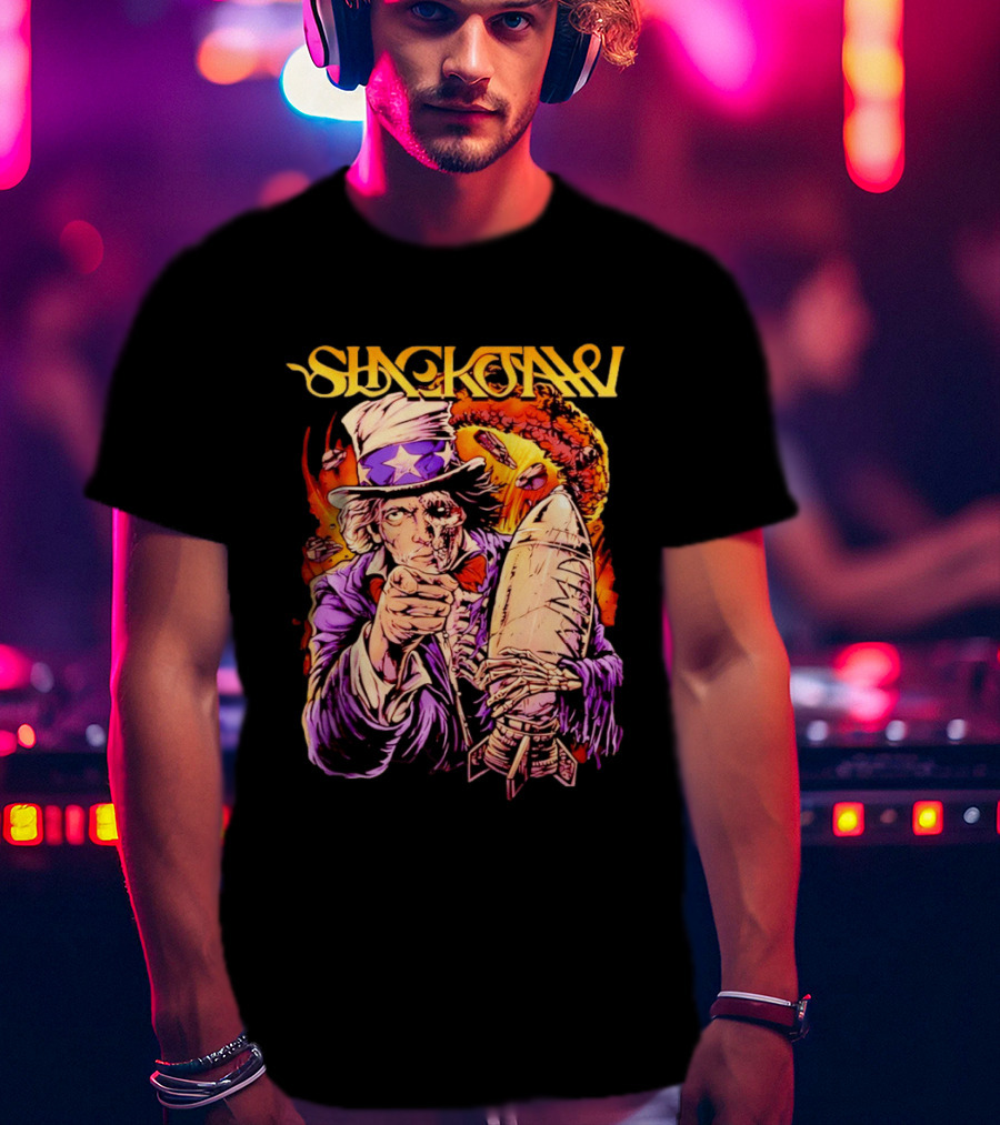 Slackjaw WMD Uncle Sam Nuclear Explosion Rocket T-Shirt