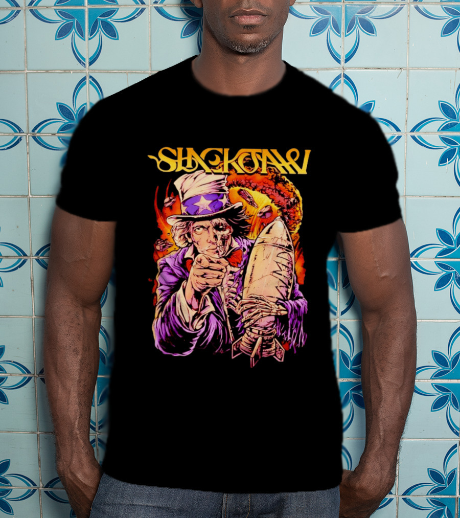 Slackjaw WMD Uncle Sam Nuclear Explosion Rocket T-Shirt
