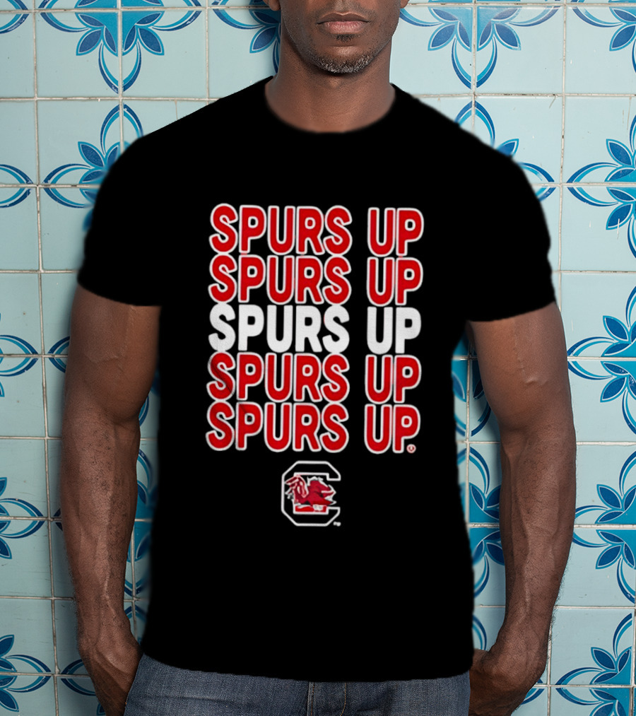 Spurs Up South Carolina Gamecocks C Logo Repeated T-Shirt