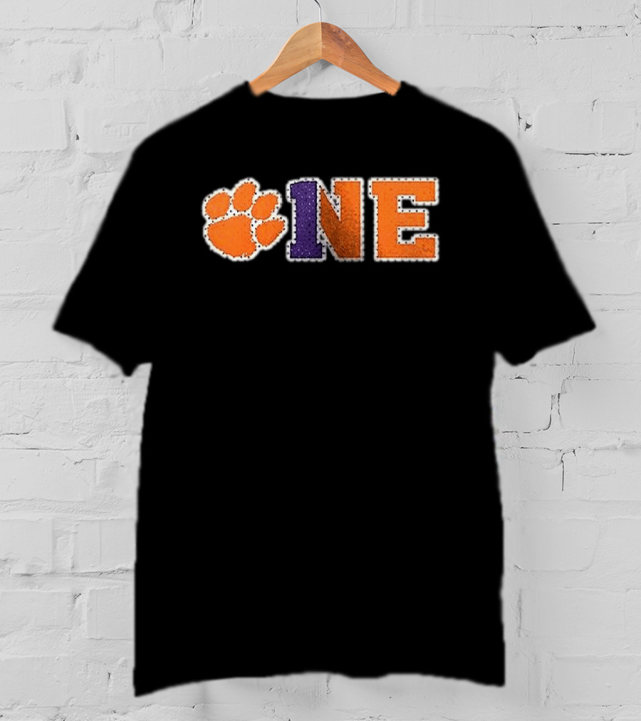 Clemson Tigers Paw Print One Orange Purple Team Spirit T-Shirt