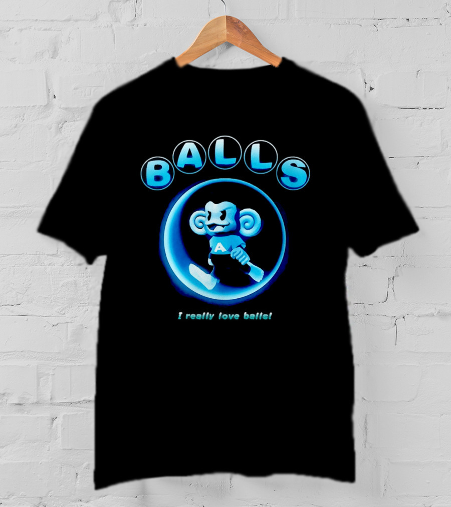 Super Monkey Ball I Really Love Balls A Blue Monkey T-Shirt