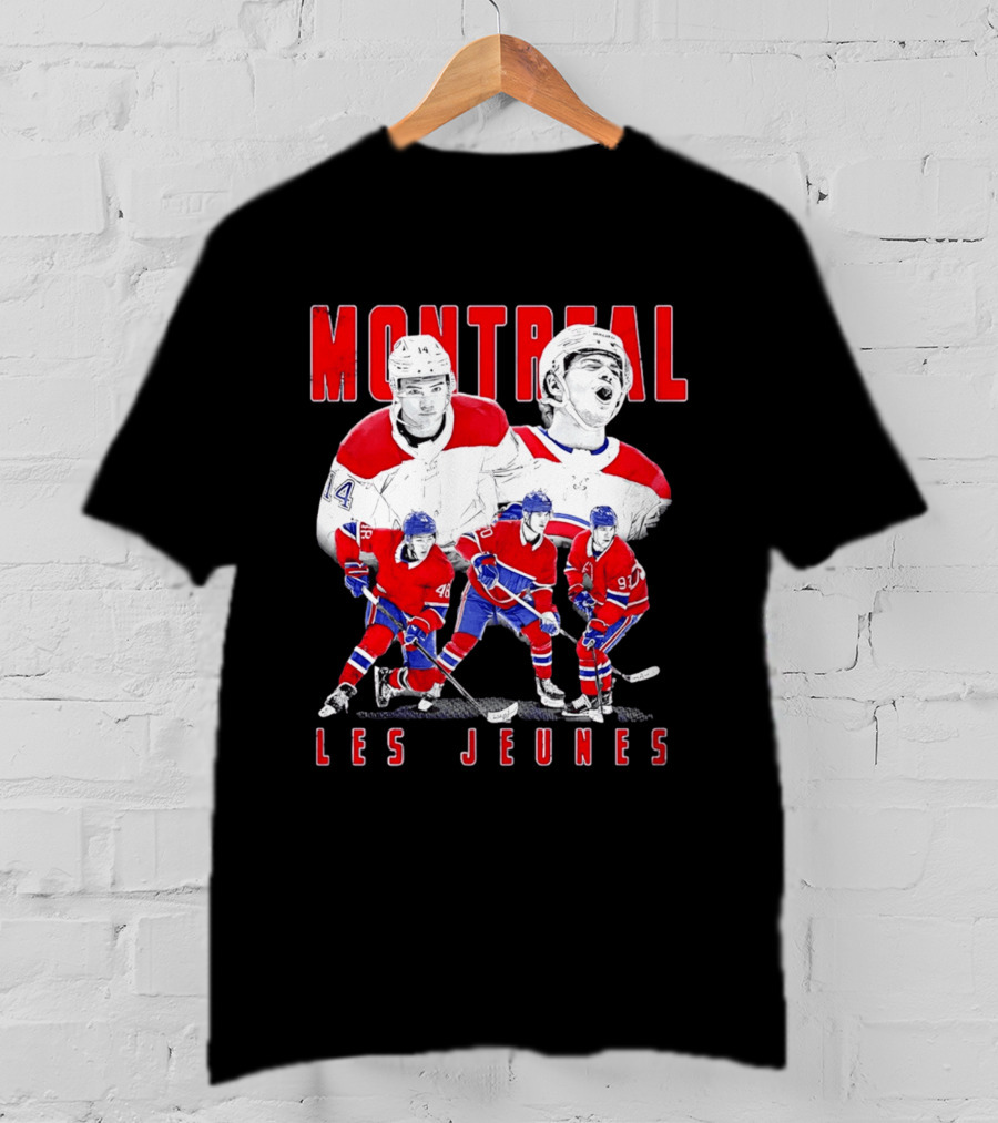 Montreal Les Jeunes Hockey Players Red Jerseys Ice Skating T-Shirt