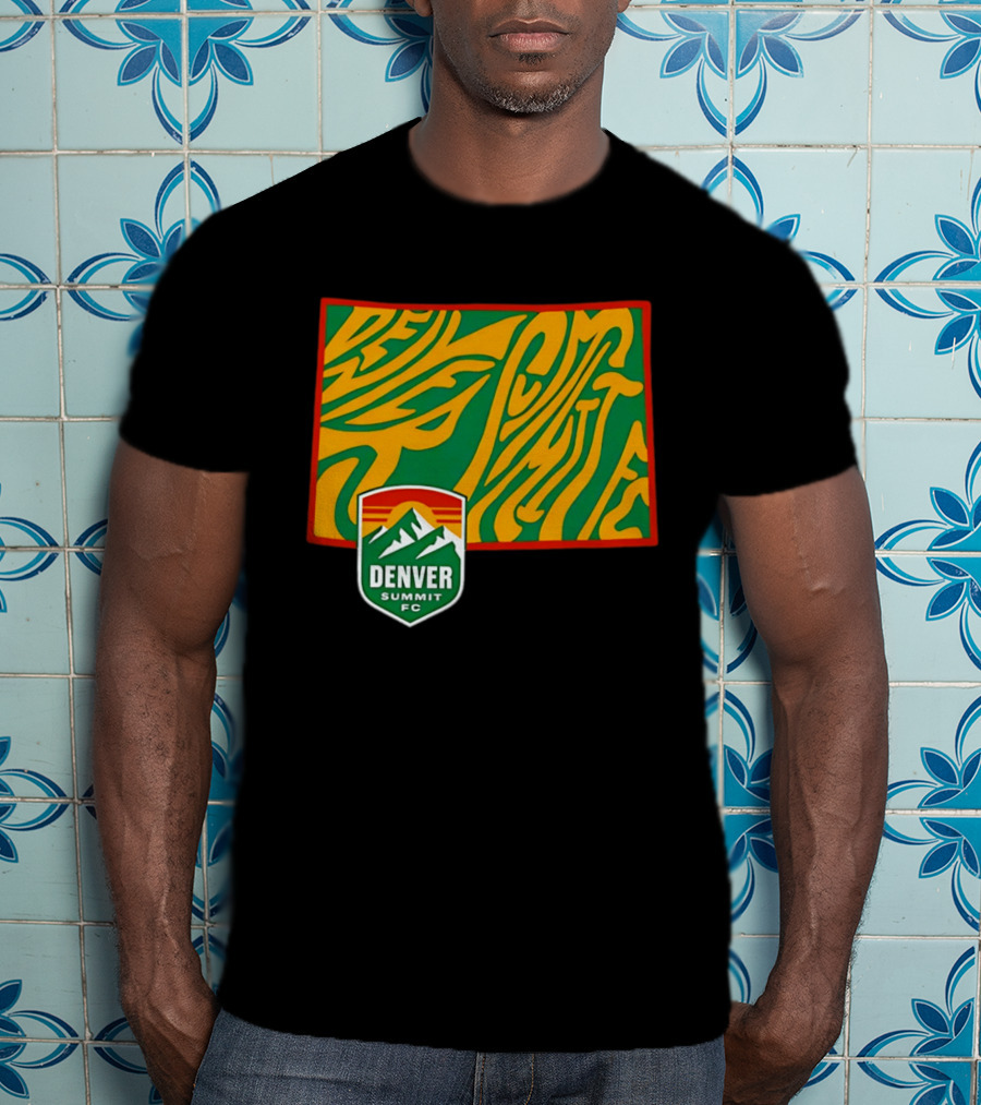 Denver Summit FC Groovy State Vibrant Mountain Soccer Club T-Shirt