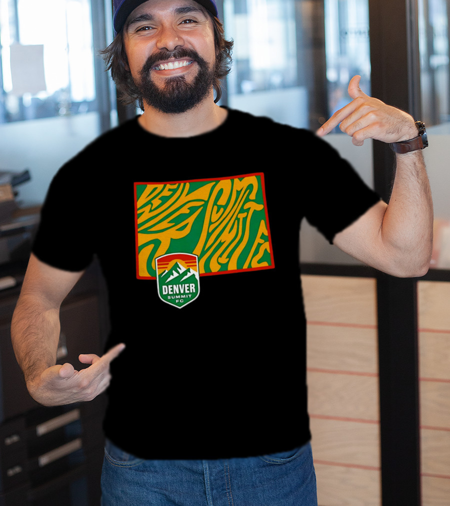 Denver Summit FC Groovy State Vibrant Mountain Soccer Club T-Shirt