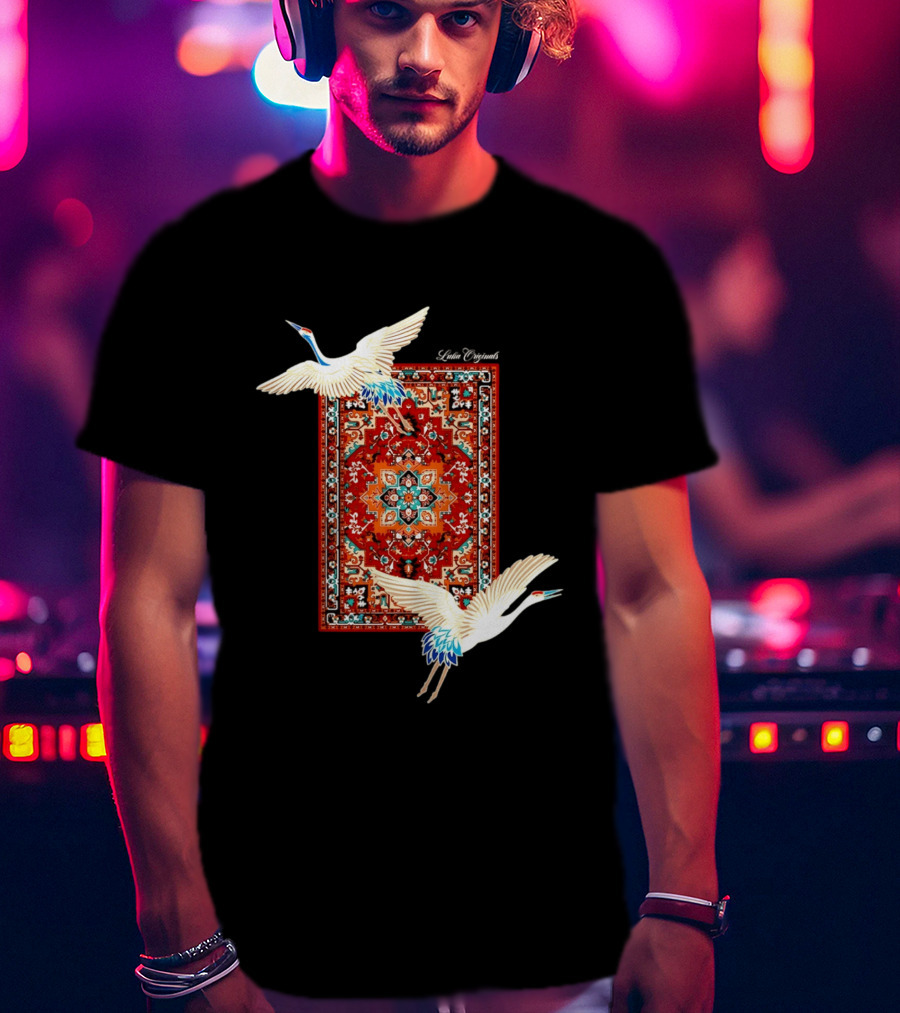 Fly Your Own Way Oriental Crane Carpet T-Shirt