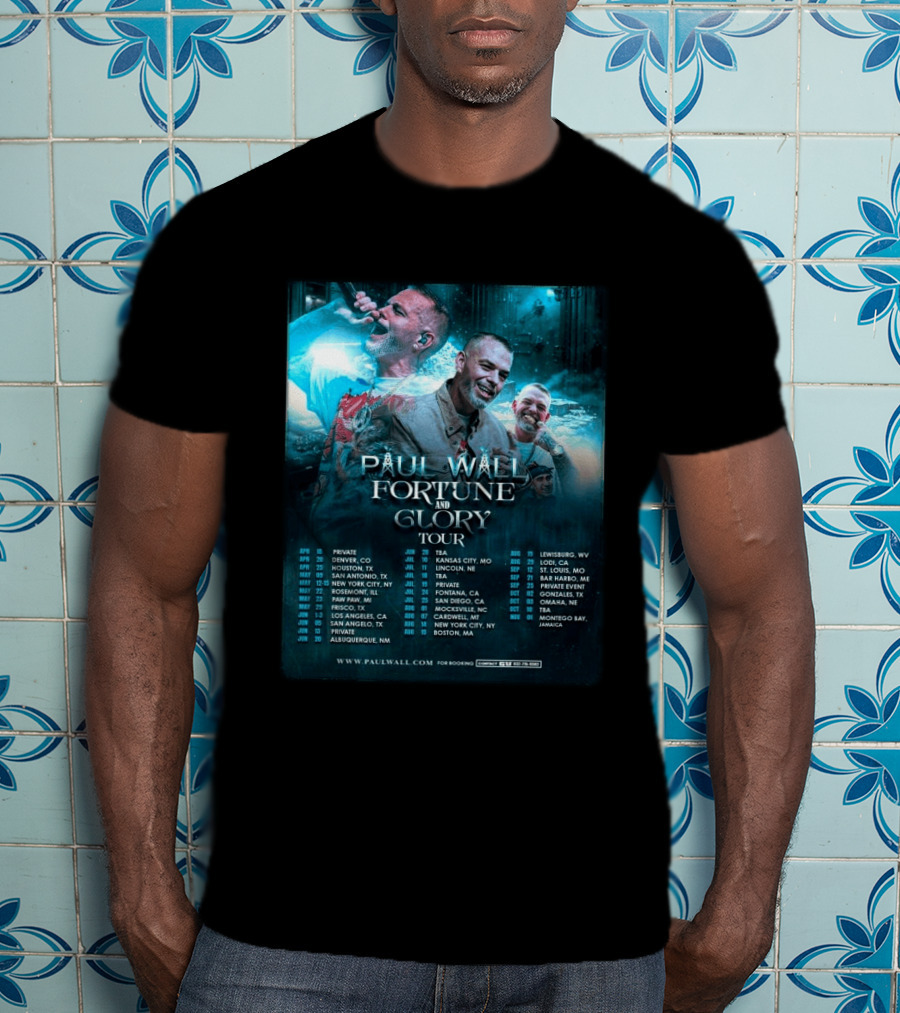 Paul Wall Fortune And Glory Tour 2026 Dates And Locations T-Shirt