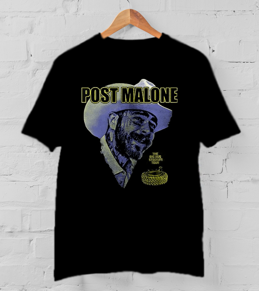 Post Malone Big Ass Stadium Tour Porty Co Dates Schedule Cowboy Hat Snake T-Shirt