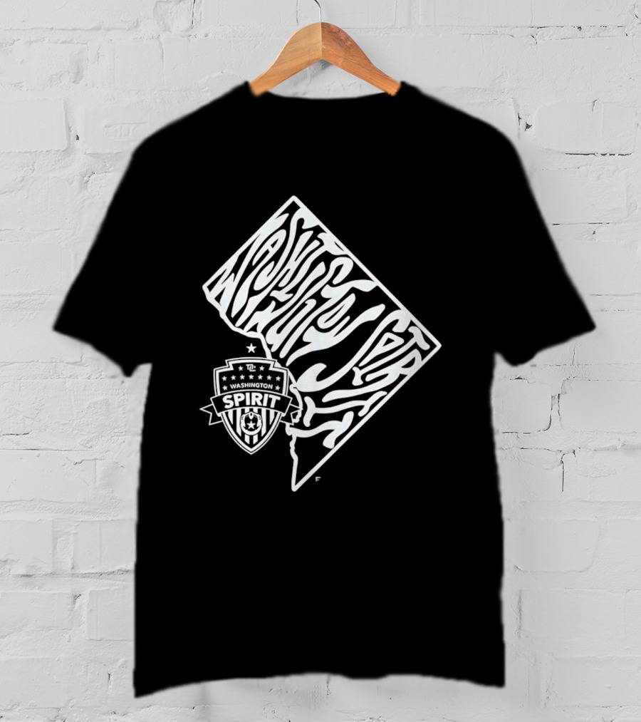 Washington Spirit Groovy Text Art With Team T-Shirt