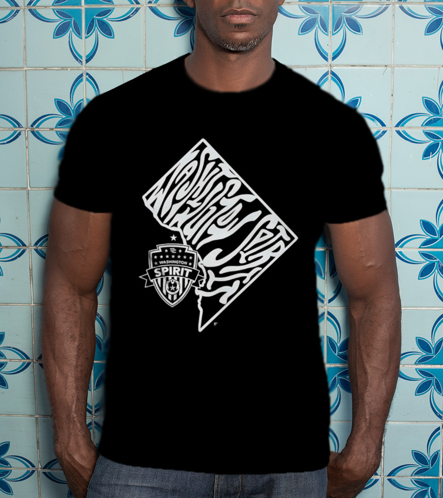 Washington Spirit Groovy Text Art With Team T-Shirt
