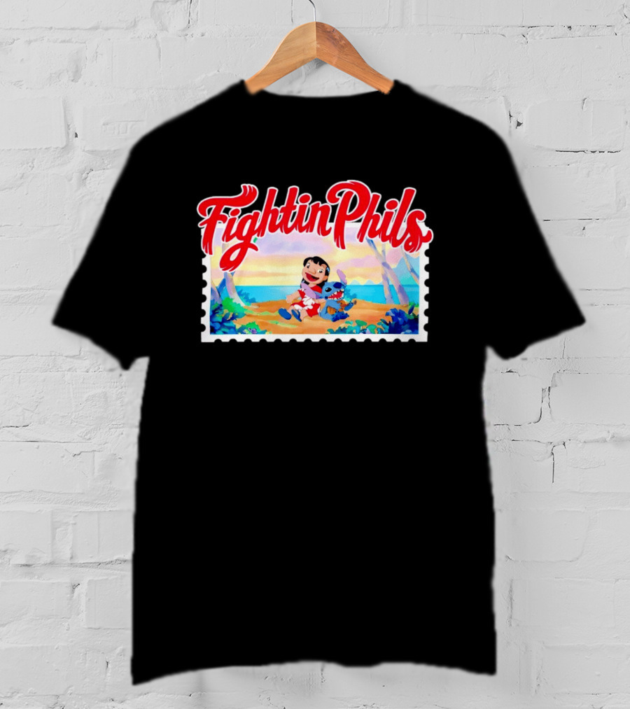 Reading Fightin Phils Lilo And Stitch Collaboration Sports T-Shirt