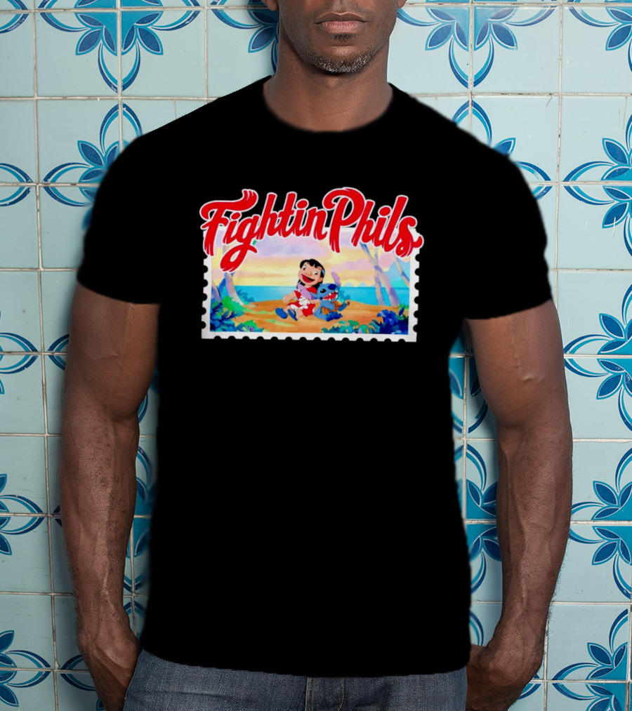 Reading Fightin Phils Lilo And Stitch Collaboration Sports T-Shirt
