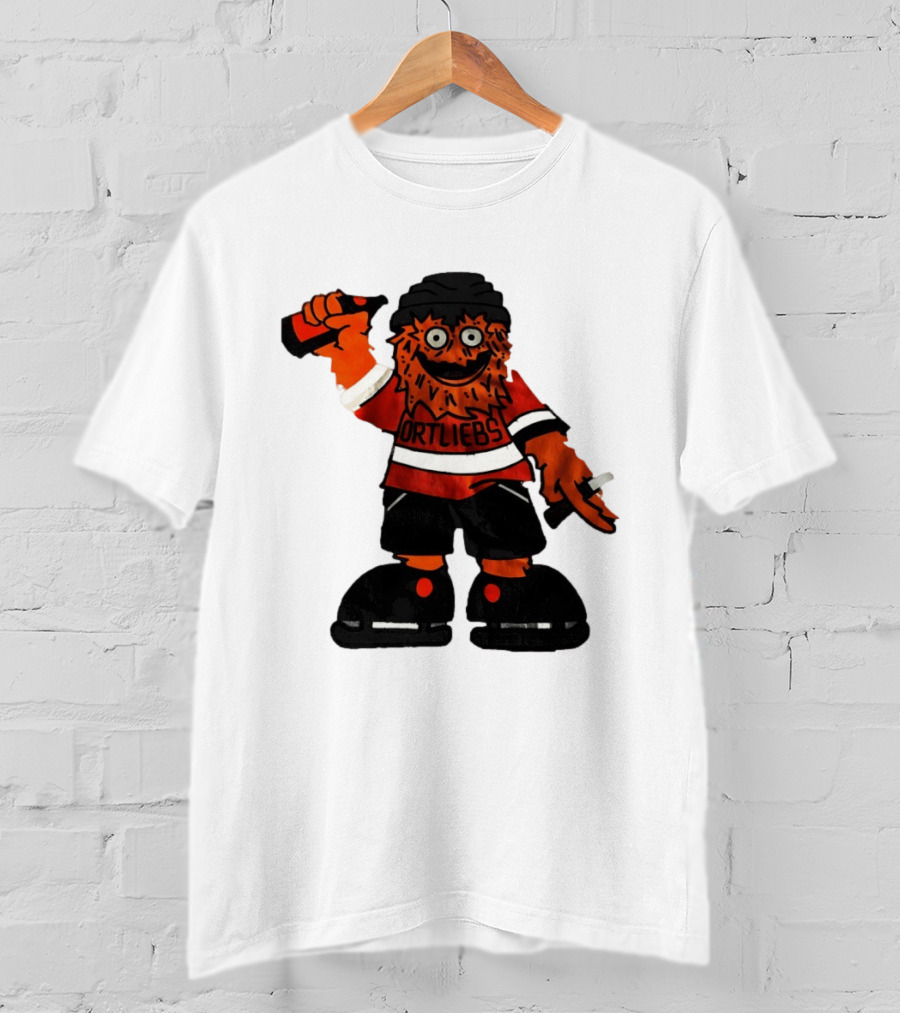 Gritty Philadelphia Flyers Hockey Club Ortliebs Mascot Pose T-Shirt