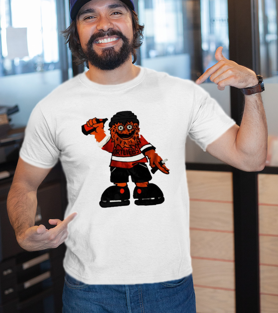 Gritty Philadelphia Flyers Hockey Club Ortliebs Mascot Pose T-Shirt