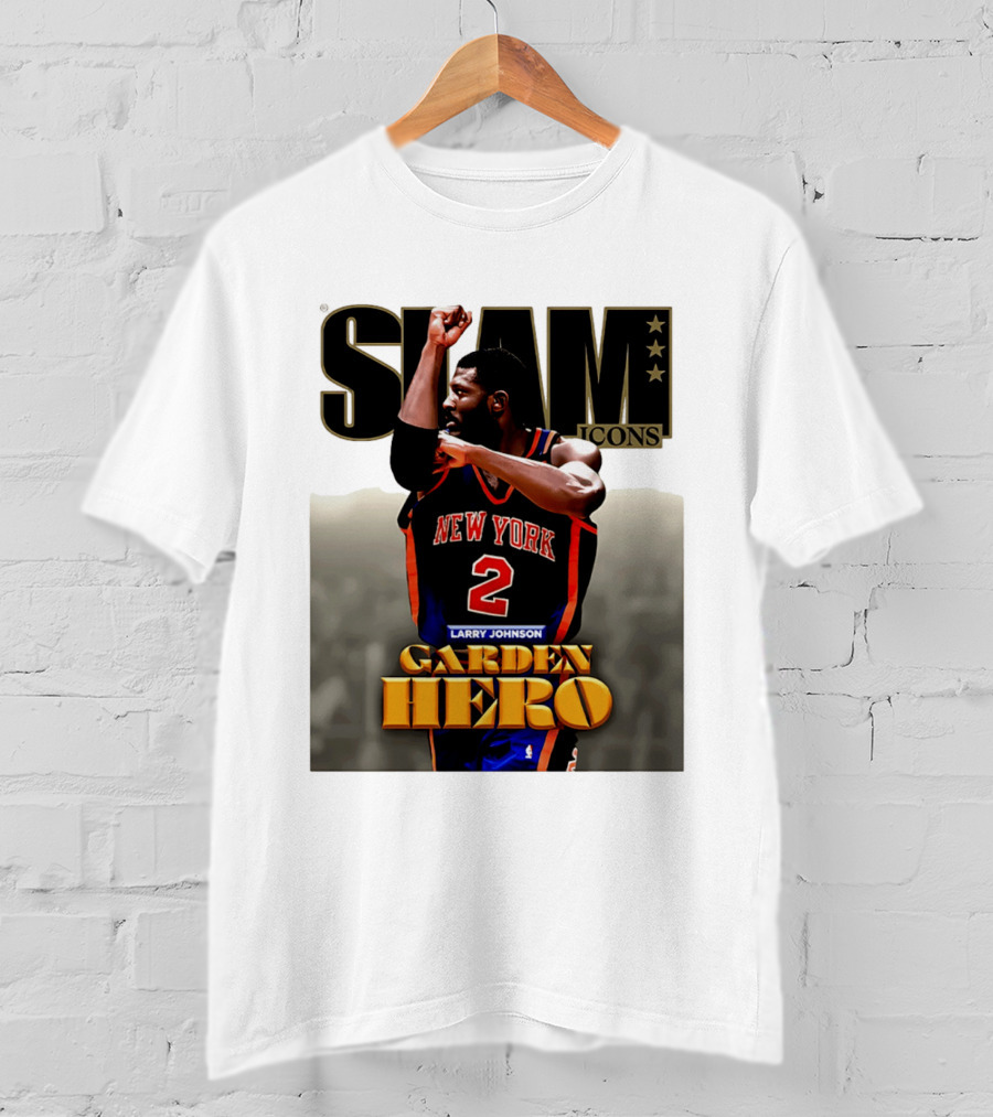 Slam Icons Larry Johnson New York 2 Garden Hero T-Shirt