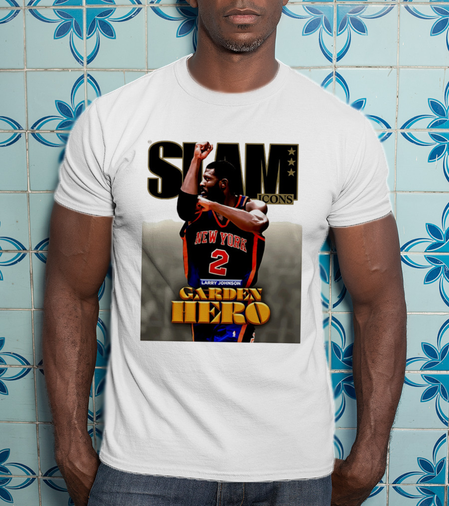 Slam Icons Larry Johnson New York 2 Garden Hero T-Shirt
