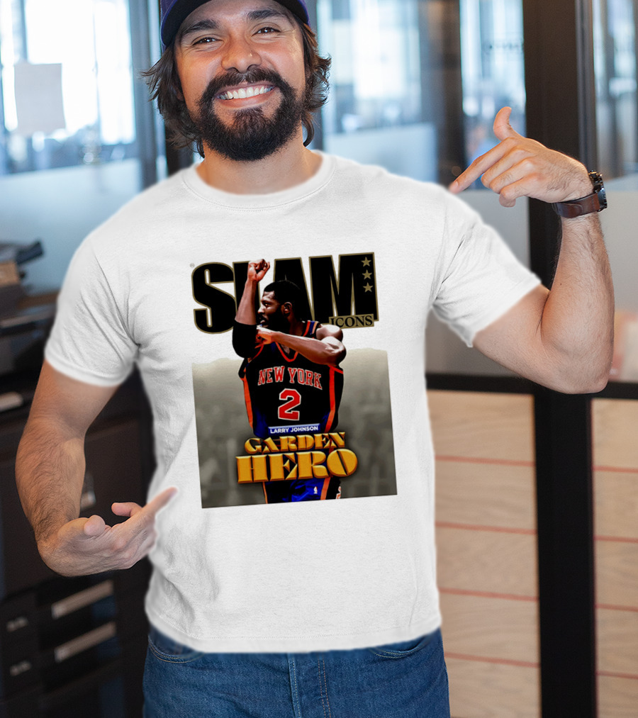Slam Icons Larry Johnson New York 2 Garden Hero T-Shirt
