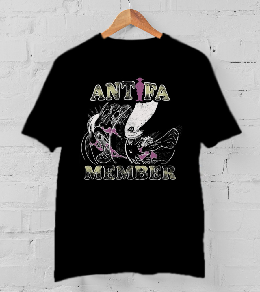ANTIFA MEMBER Cartoon Style Koi Fish And Shark T-Shirt