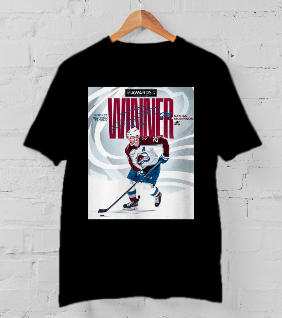 NHL 2026 Awards Rocket Richard Trophy Nathan MacKinnon Winner T-Shirt