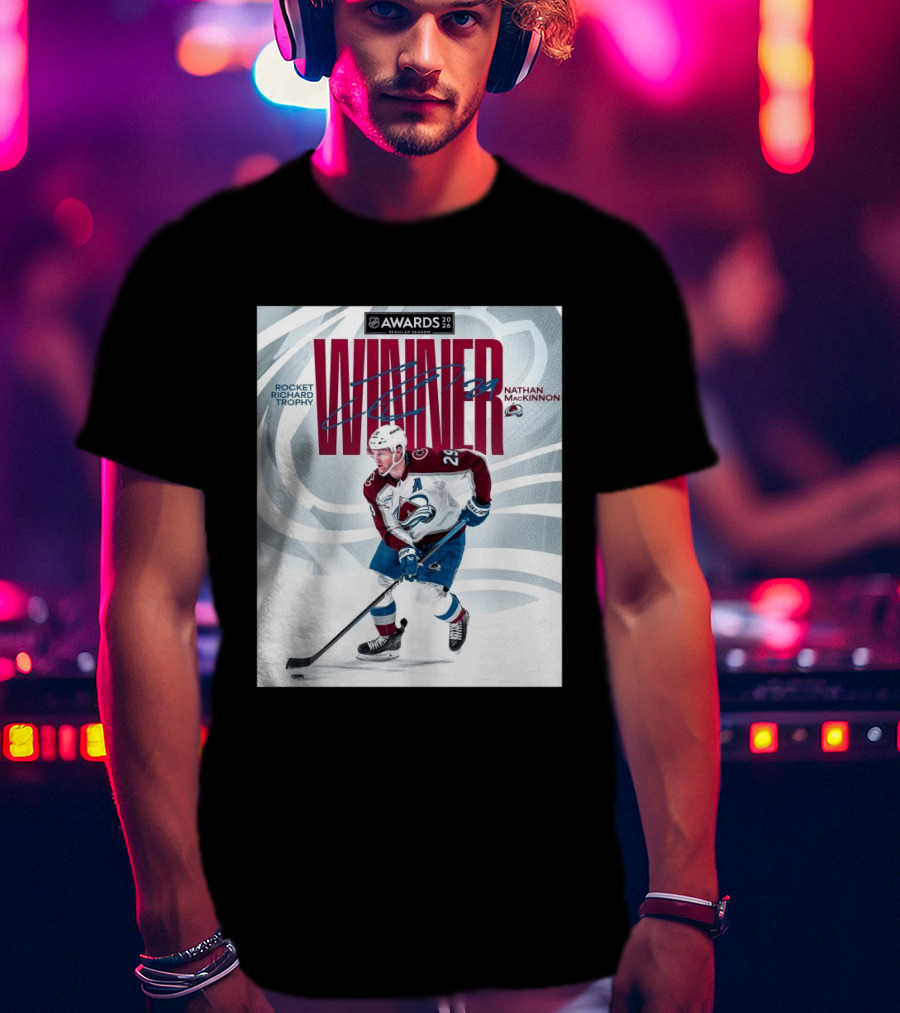 NHL 2026 Awards Rocket Richard Trophy Nathan MacKinnon Winner T-Shirt