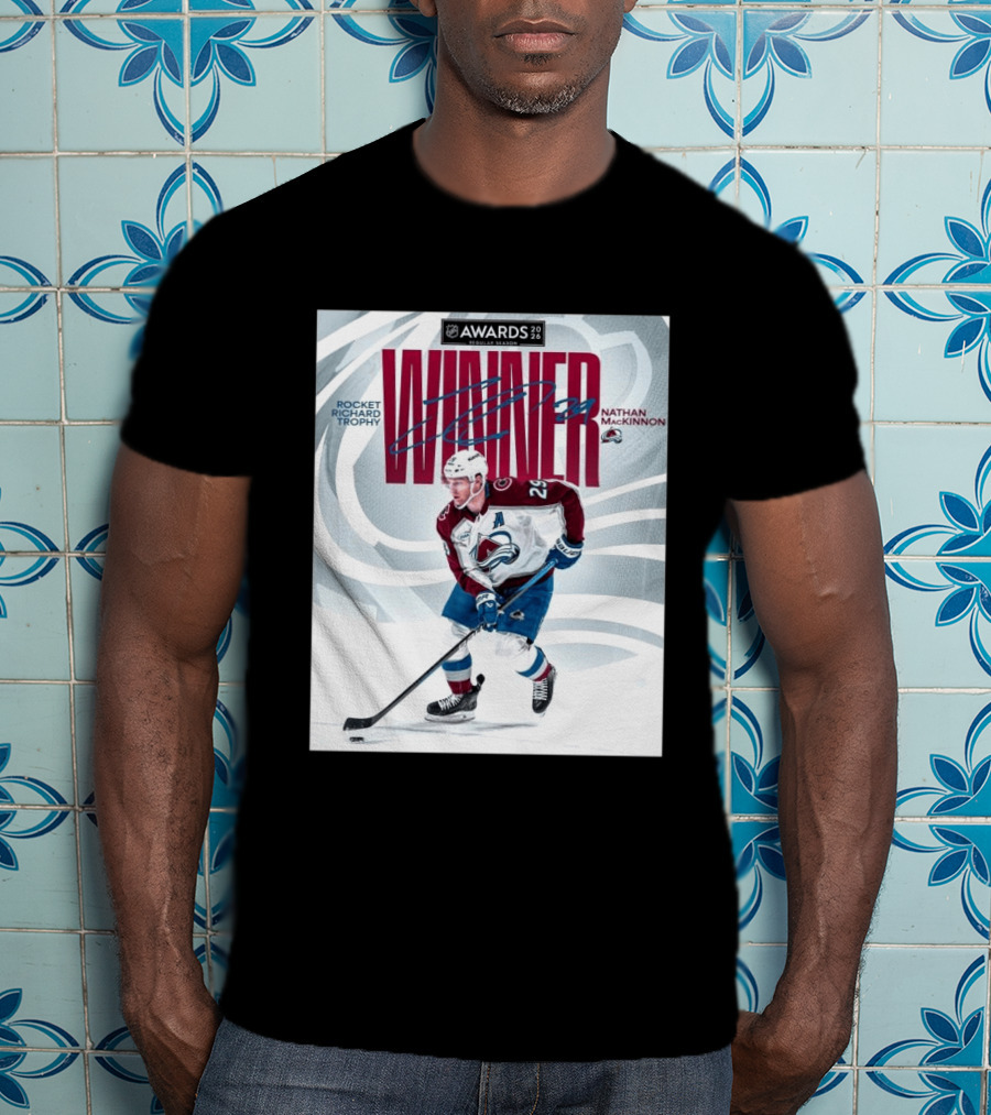 NHL 2026 Awards Rocket Richard Trophy Nathan MacKinnon Winner T-Shirt