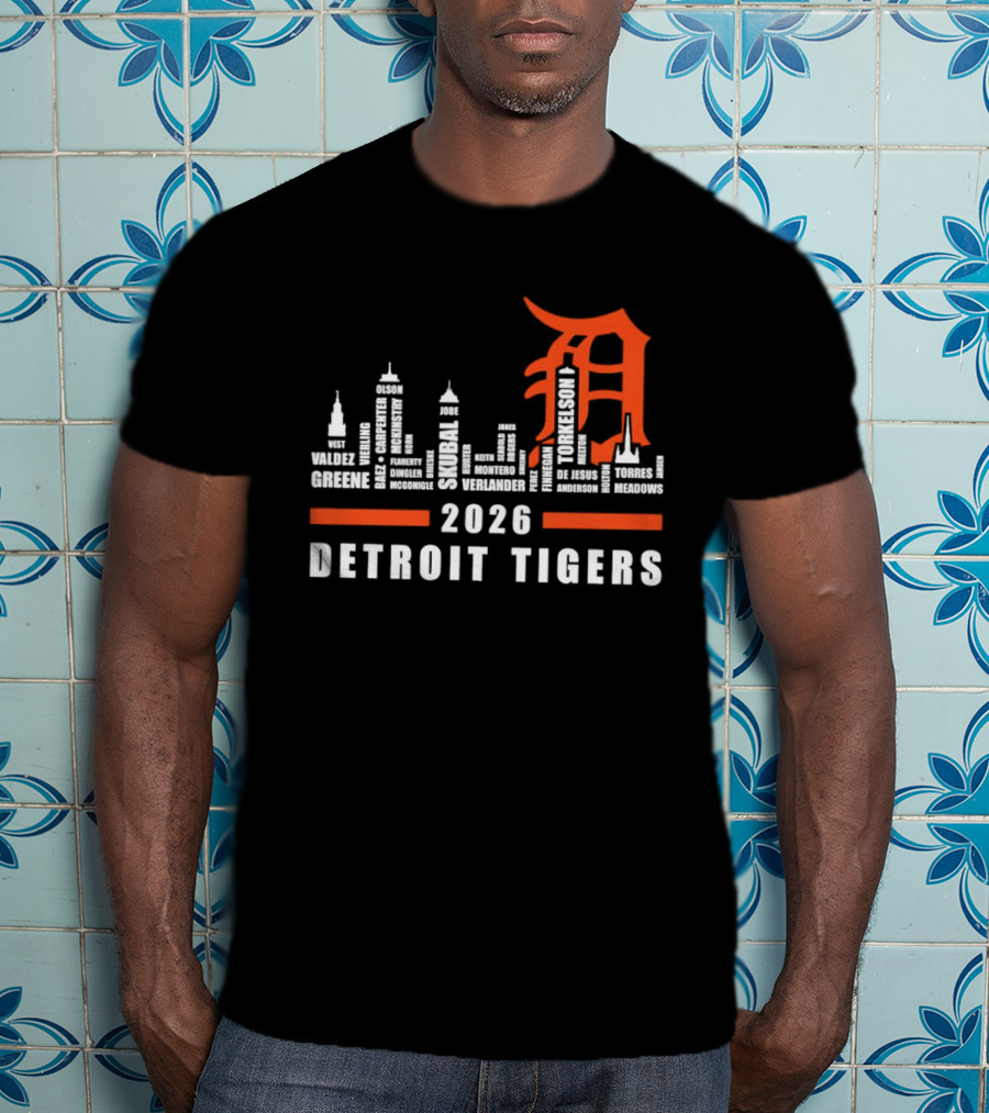 Detroit Tigers 2026 City Skyline T-Shirt