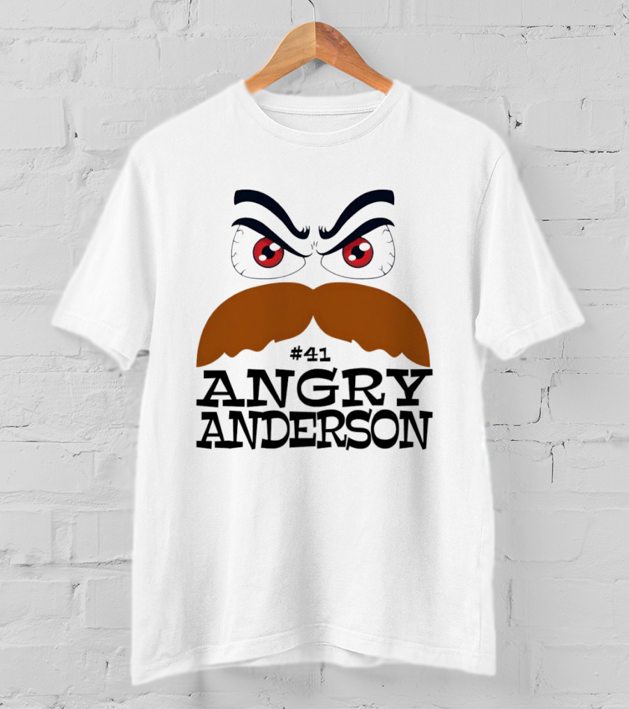 Angry Anderson #41 Big Face Brown Mustache Red Eyes T-Shirt